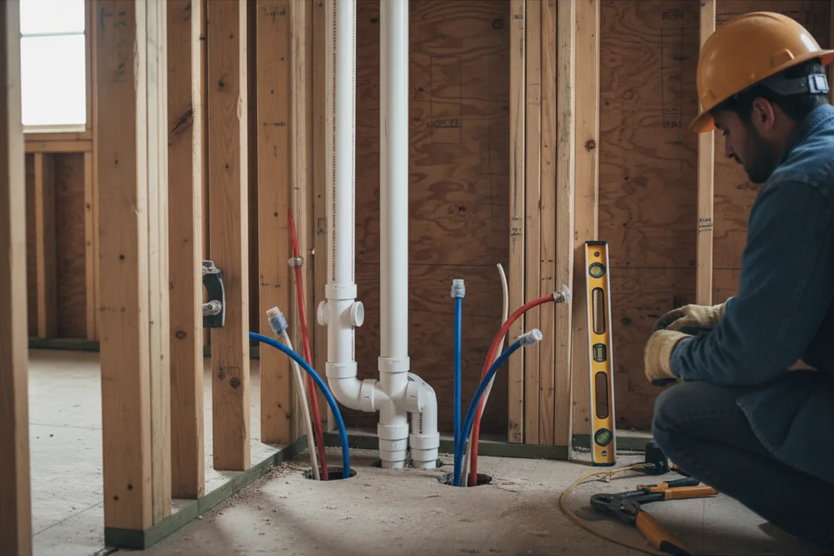 Drain and supply rough-in during Garbage Disposal Repair in Pullman